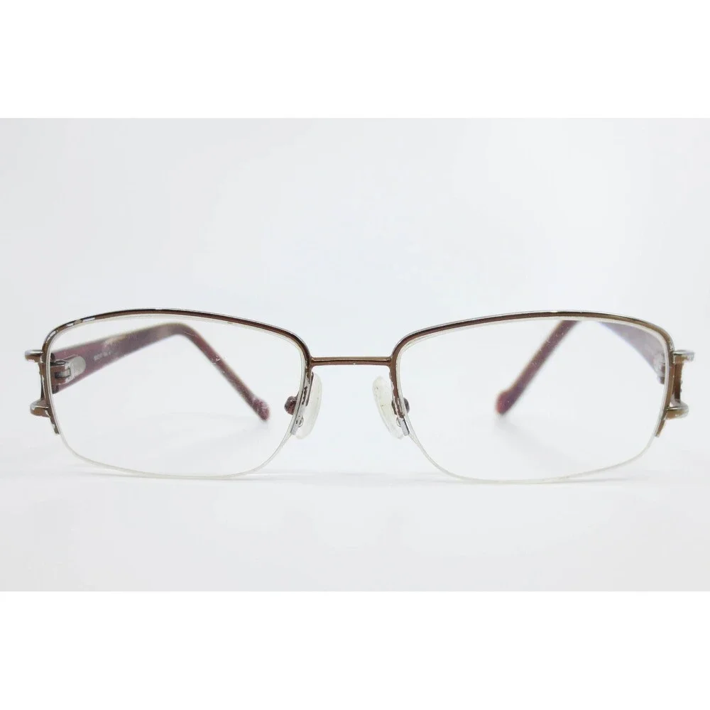 Candie's CL 731 Eyeglasses Bronze Burgundy Semi-Rimless Rectangular Frames 53-17